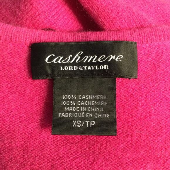 Lord & Taylor Dark Pink Cashmere Cardigan XS - Picture 4 of 4